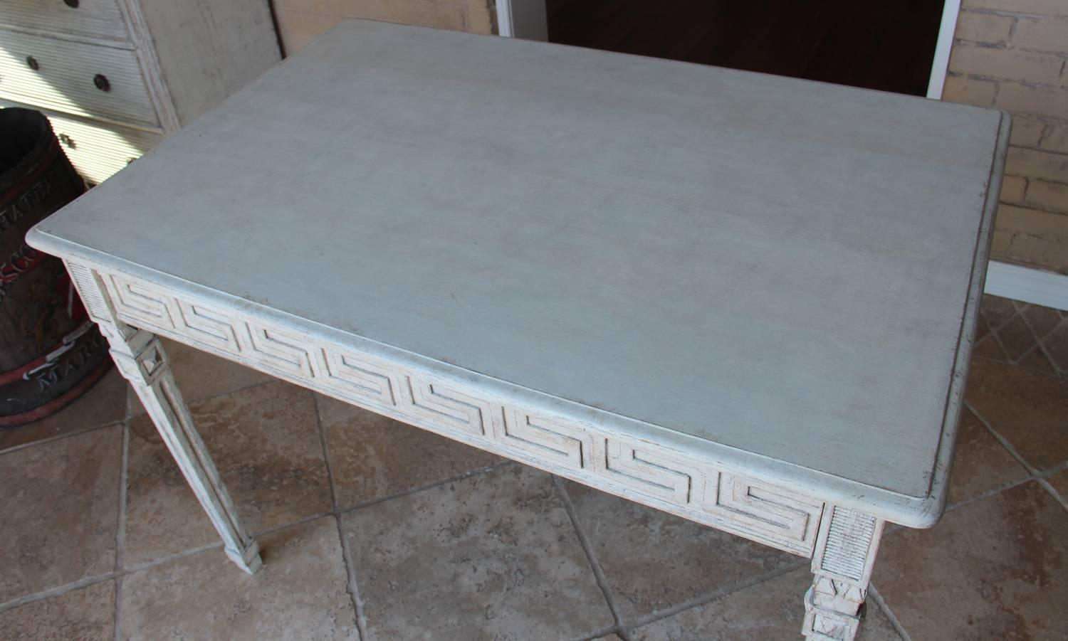 Swedish Gustavian Painted Writing Desk with Drawer or Vanity Console Table 1