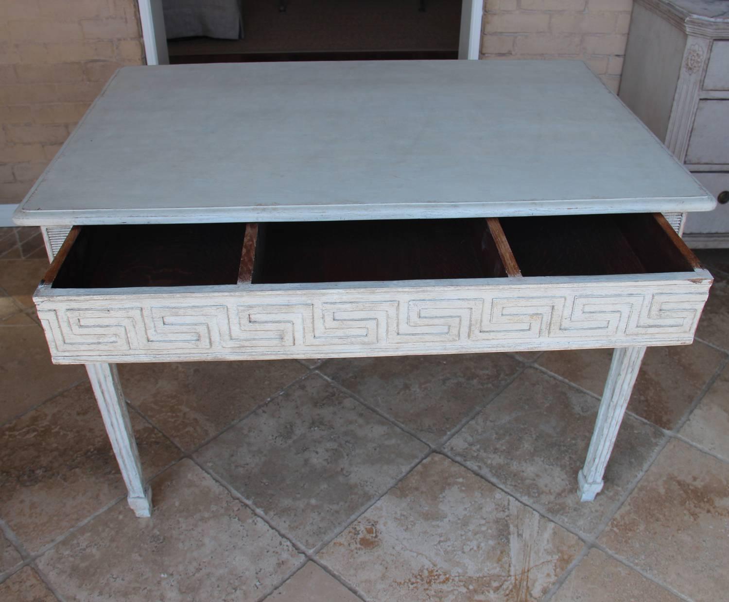 Swedish Gustavian Painted Writing Desk with Drawer or Vanity Console Table 2