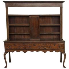 English Georgian Hutch or Welsh Dresser in Two Parts, 18th Century Antique 4