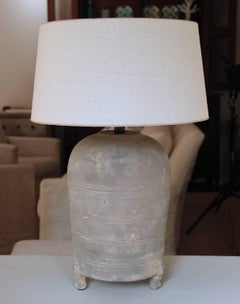 Chinese Han Dynasty Period Unglazed Grain Jar as Antique Table Lamp