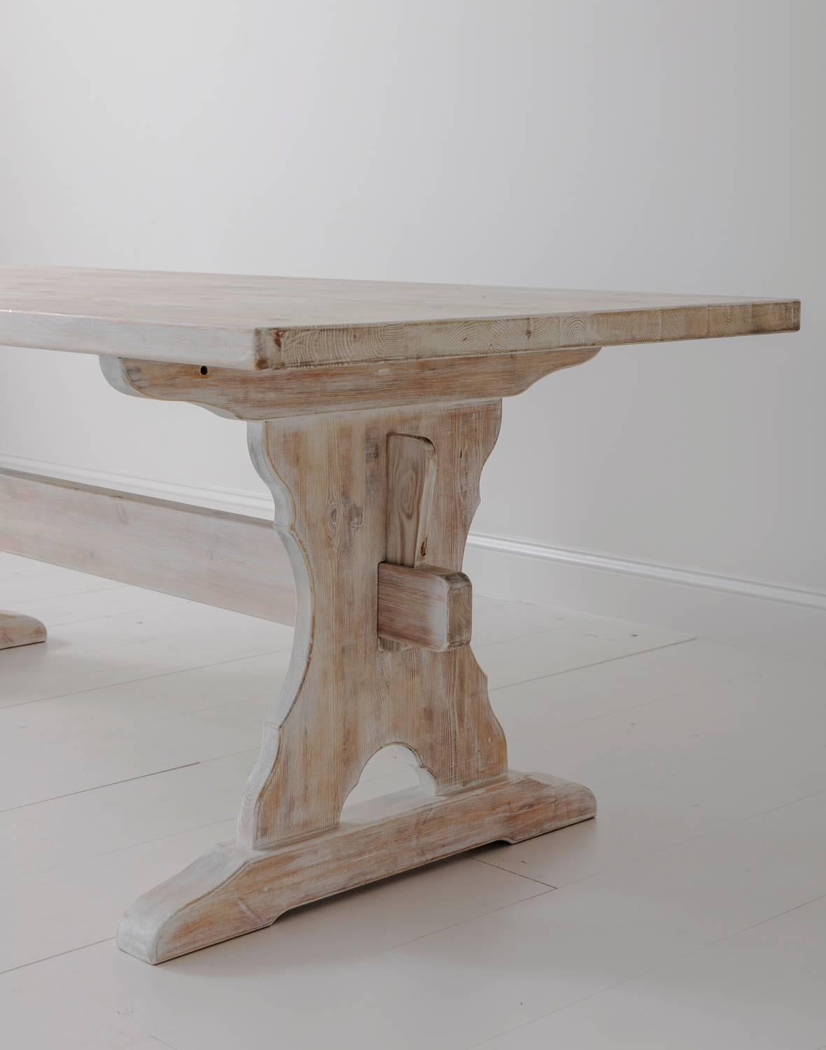 Swedish Lime Washed Trestle Table 1