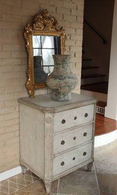 19th Century Swedish Gustavian Style Pair of Painted Bedside Chests