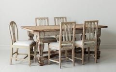 18th Century Swedish Period Baroque Oak Library Desk or Center / Dining Table