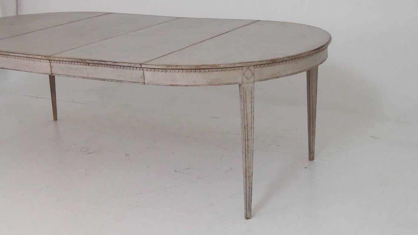 Hand-Carved Swedish Extension Dining Table in the Gustavian Style