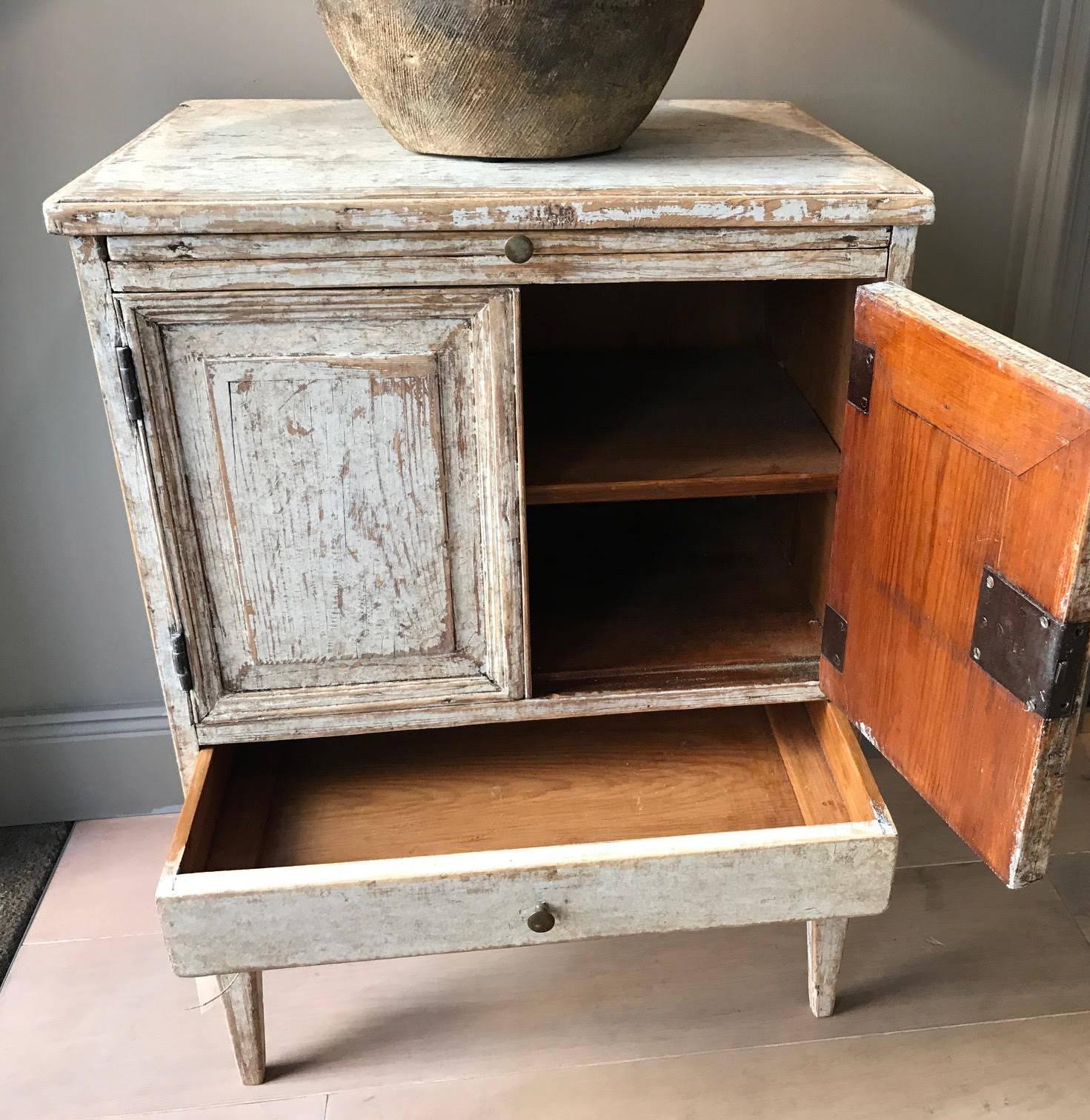 Pine 18th Century Swedish Gustavian Period Petite Bedside Table or Nightstand