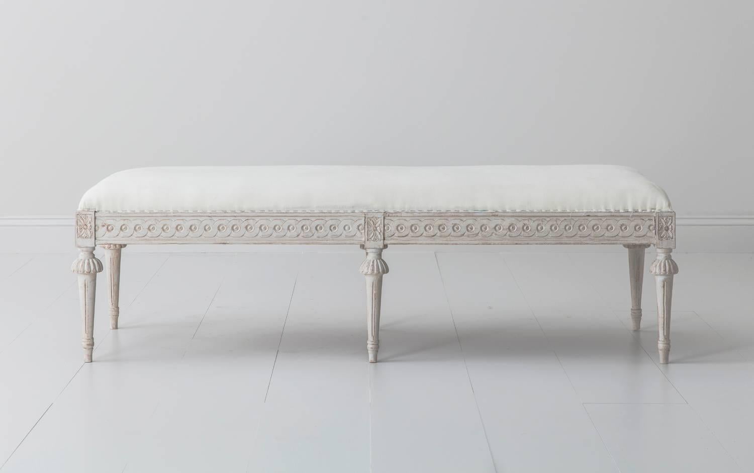 19th Century Swedish Gustavian Bench In Excellent Condition In Wichita, KS