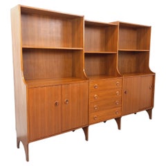 Meuble de rangement bibliothèque scandinave vintage 3 parties en teck années 60