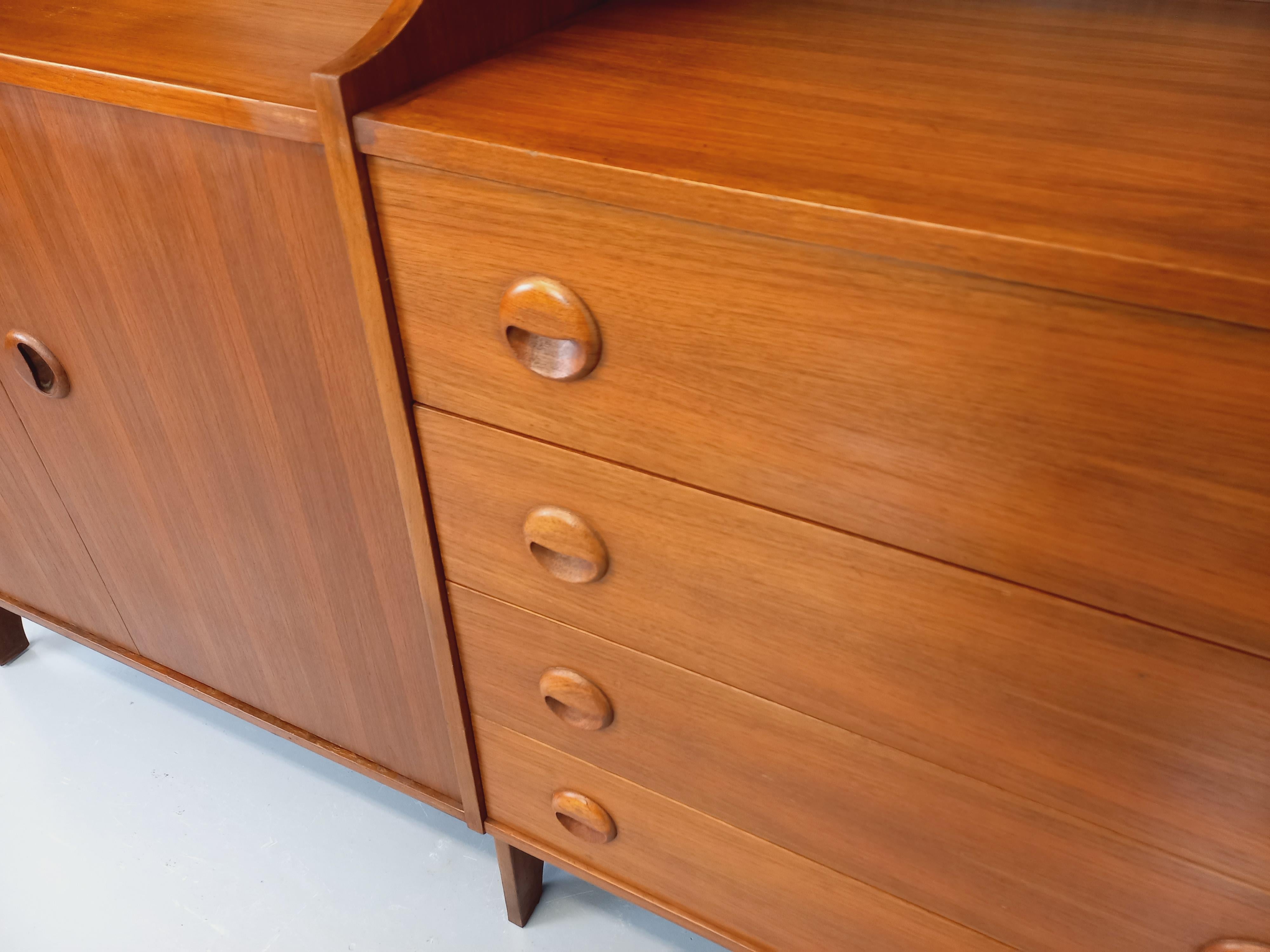 Scandinavo Meuble de rangement bibliothèque scandinave vintage 3 parties en teck années 60 in vendita