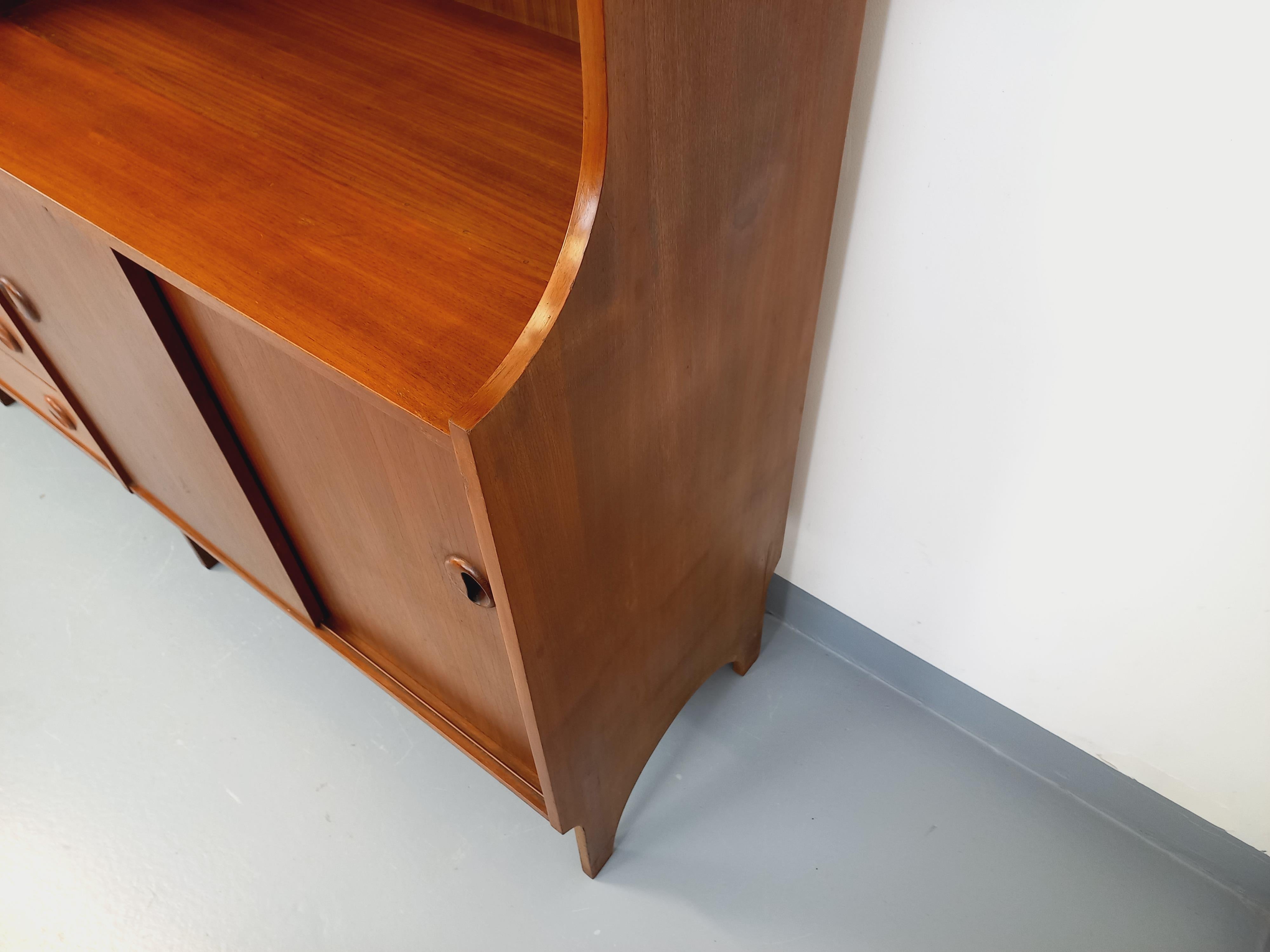 Meuble de rangement bibliothèque scandinave vintage 3 parties en teck années 60 in vendita 6