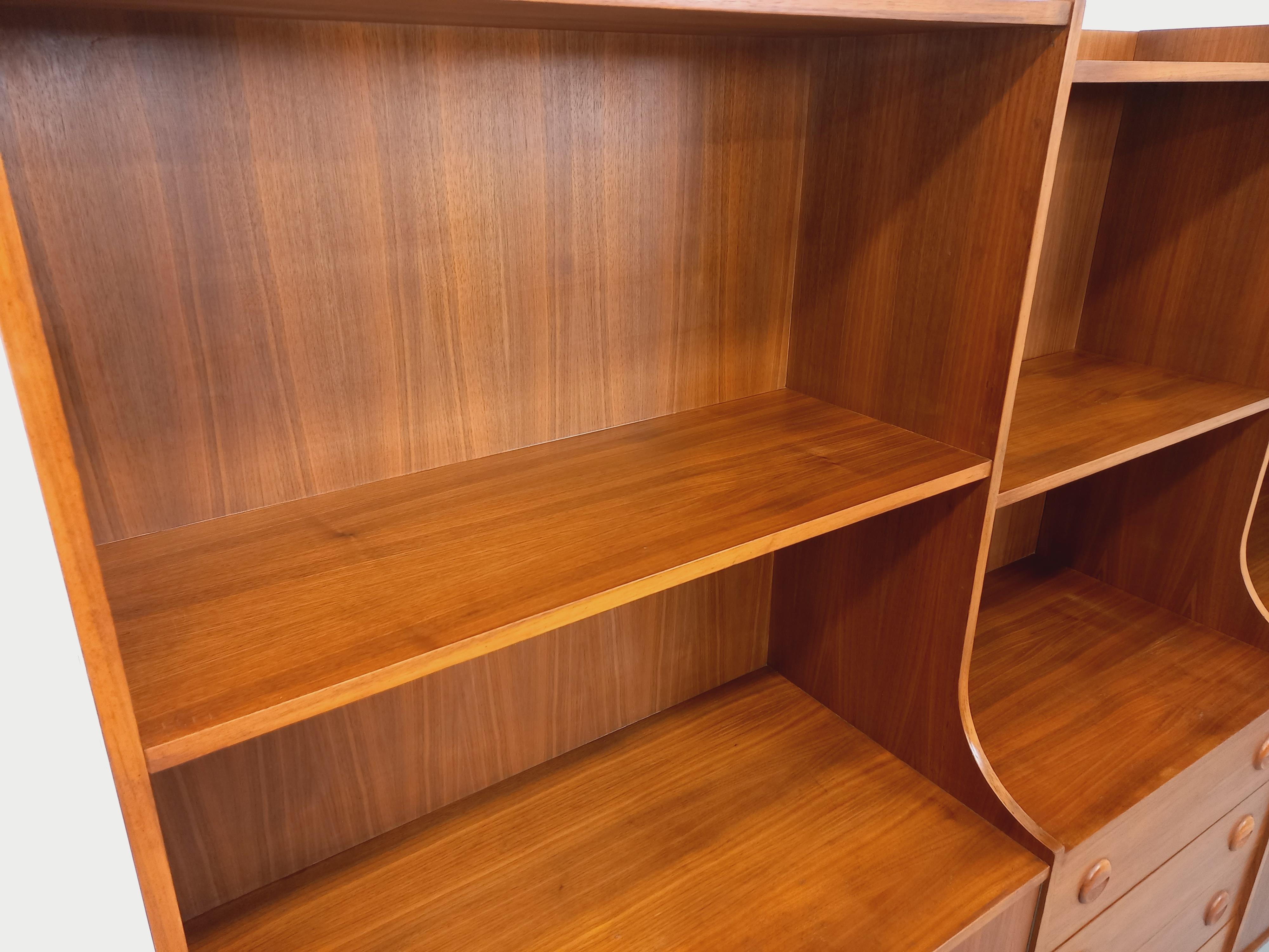 Meuble de rangement bibliothèque scandinave vintage 3 parties en teck années 60 in vendita 7
