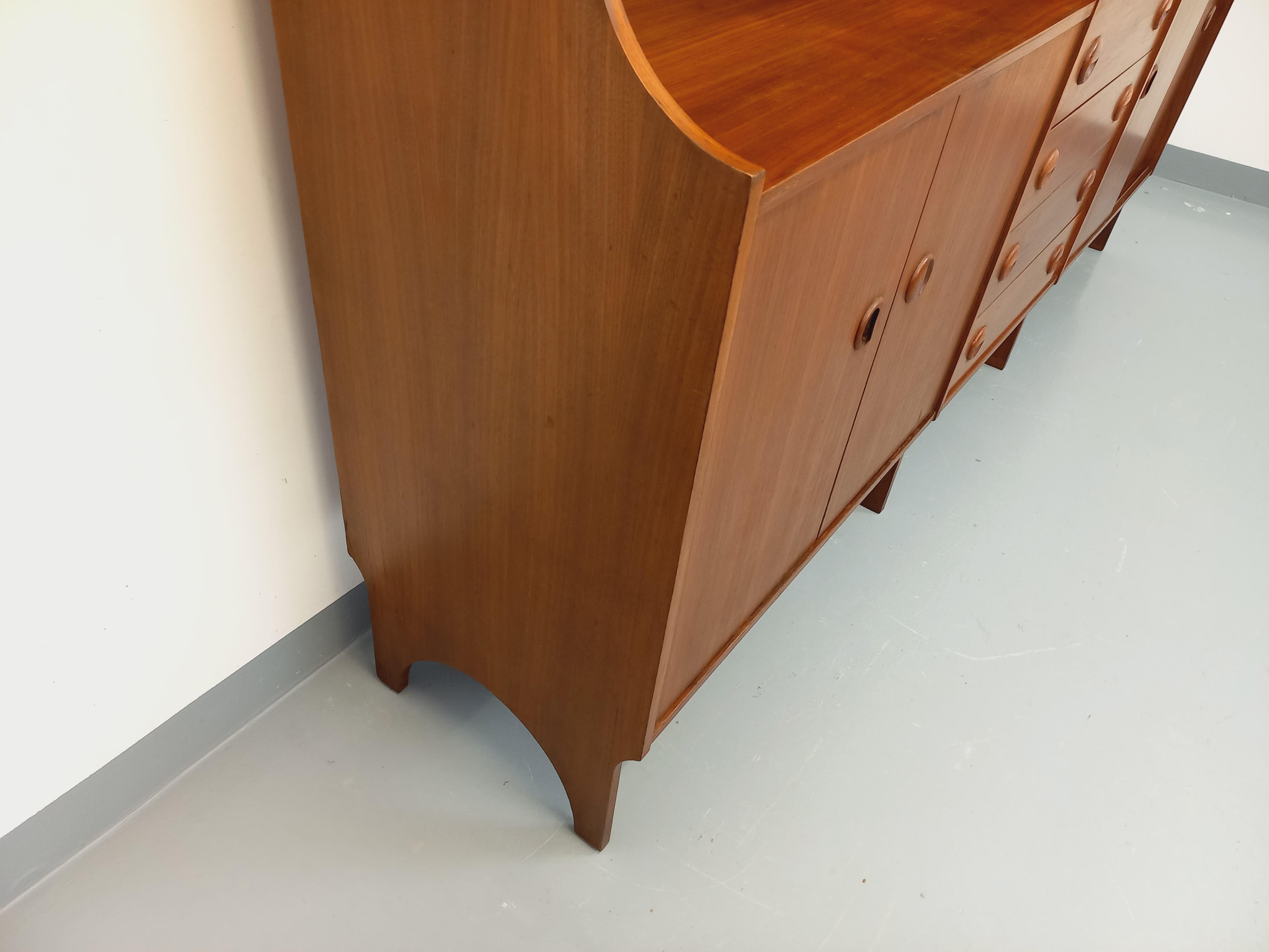 Meuble de rangement bibliothèque scandinave vintage 3 parties en teck années 60 in vendita 4