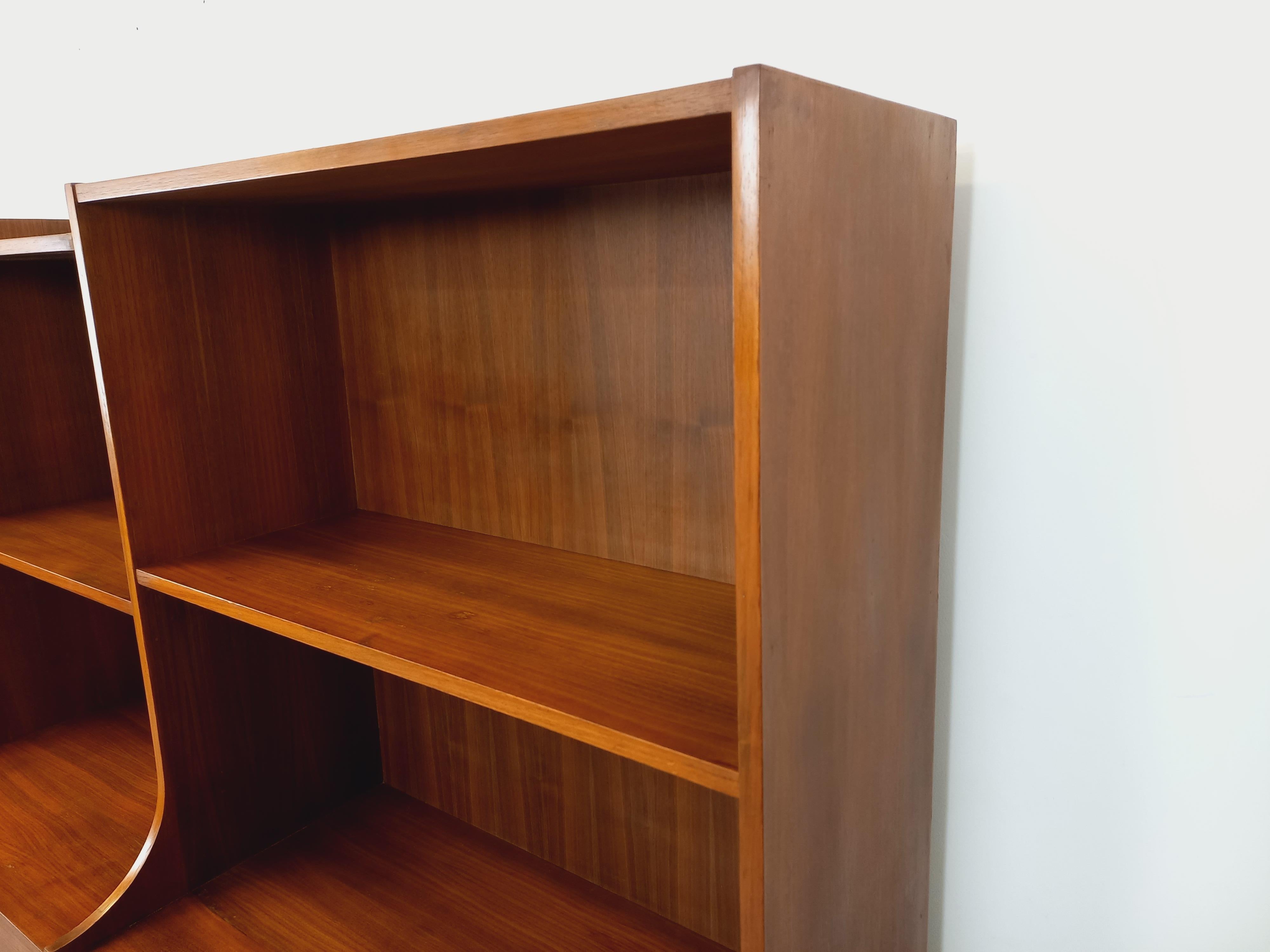 Meuble de rangement bibliothèque scandinave vintage 3 parties en teck années 60 in vendita 5