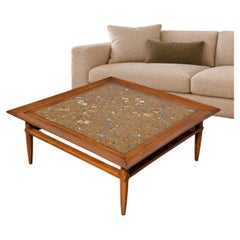 Tomlinson Sophisticate Model 315 Fossil Marble and Pecan Coffee Table, 1960s