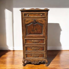 Drexel Heritage Brittany Collection Floral Secretary Desk, 1970s