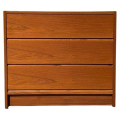1960s Petite Danish Modern Teak Three-Drawer Dresser or Nightstand