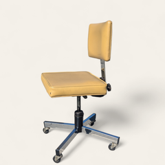 Mid-Century InterRoyal Steel, Chrome and Faux-Leather Office Chair