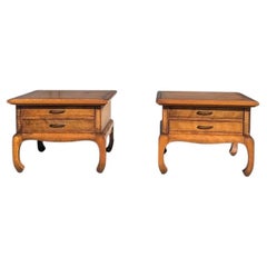 Pair of Mid-Century Solid Wood Chinoiserie Nightstands