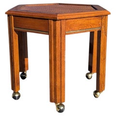1970s Mersman Mid-Century Hexagonal Wood Side Table