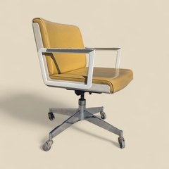 1970s InterRoyal Chrome and Faux-Leather Desk Chair