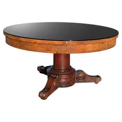 Antique Table basse Revival, 19ème siècle, acajou plaqué noyer
