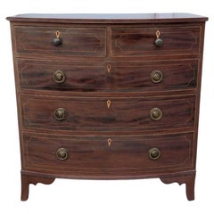 Curved Front Antique Dresser, Chest of Drawers, Wood, Mahogany, c. 1920s