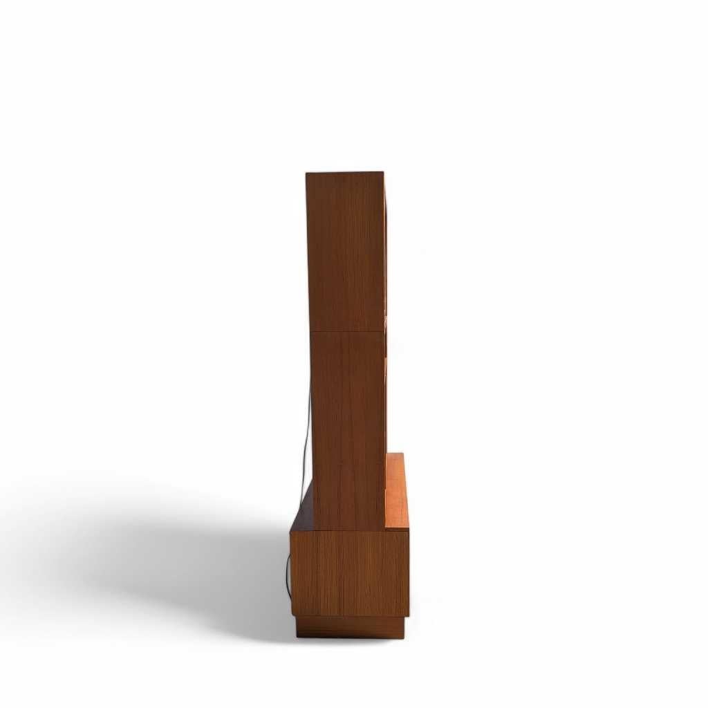 Libreria e mobile a parete in teak, impiallacciatura di teak, finitura calda, Danimarca, 1960 ca. in vendita 1