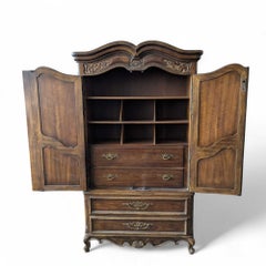 Drexel Brittany Heritage French Provincial Carved Wood Armoire