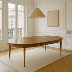 Mid-Century Modern Drexel Esperanto Walnut Oval Extension Dining Table