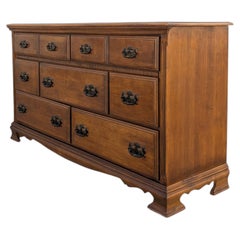 Vintage Traditional Nine-Drawer Wood Dresser With Bracket Feet