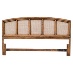 Vintage Thomasville Woven Rattan and Cane King Headboard