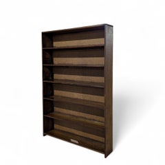 Vintage Pine Five-Shelf Bookcase, 73-Inch Open Display Cabinet