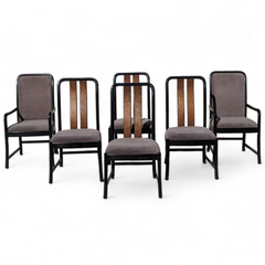 Bernhardt Postmodern Birdseye Maple Dining Chairs, Set of Six, 1980s