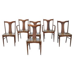 Garrison Furniture Esszimmerstühle aus Walnussholz, 6er-Set, Mid-Century-Stil