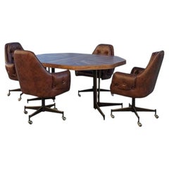 Douglas Furniture Dining Set with Laminate Table and Four Rolling Chairs