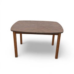 Mid-Century Modern Walnut-Look Laminate Dining Table