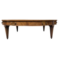 Circa 1957 Heritage Round Mahogany Coffee Table with Drawer