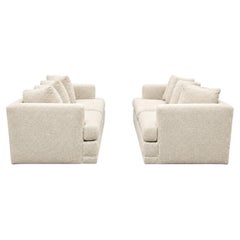 W & J Sloane Vintage Loveseat Pair with New Ivory Boucle Upholstery