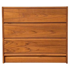 Petite Danish Modern Teak Three-Drawer Dresser or Nightstand