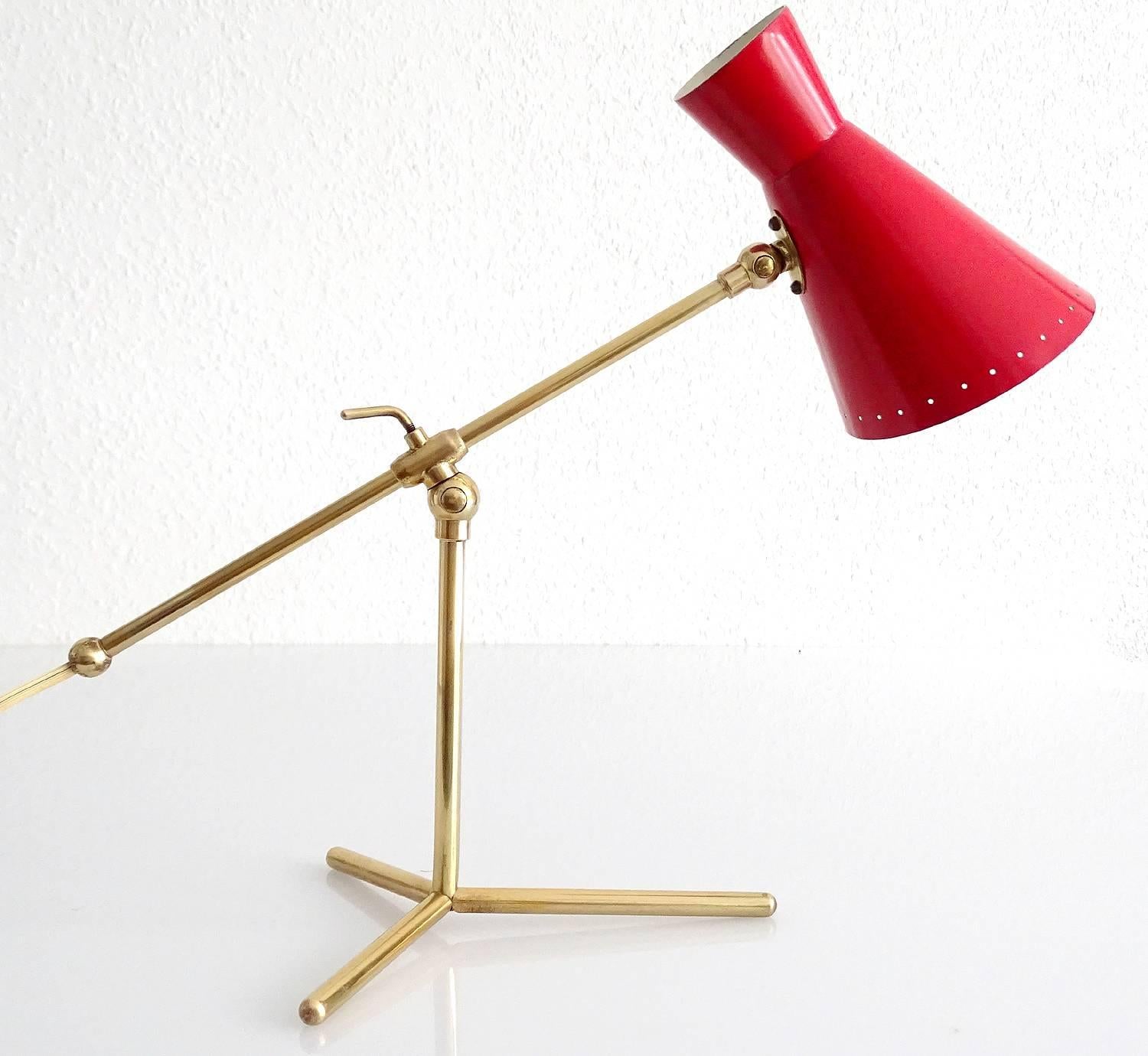 Mid-Century Modern Stilnovo Design Desk Lamp Brass Modernist Design 50s Mid Century Modern Italian