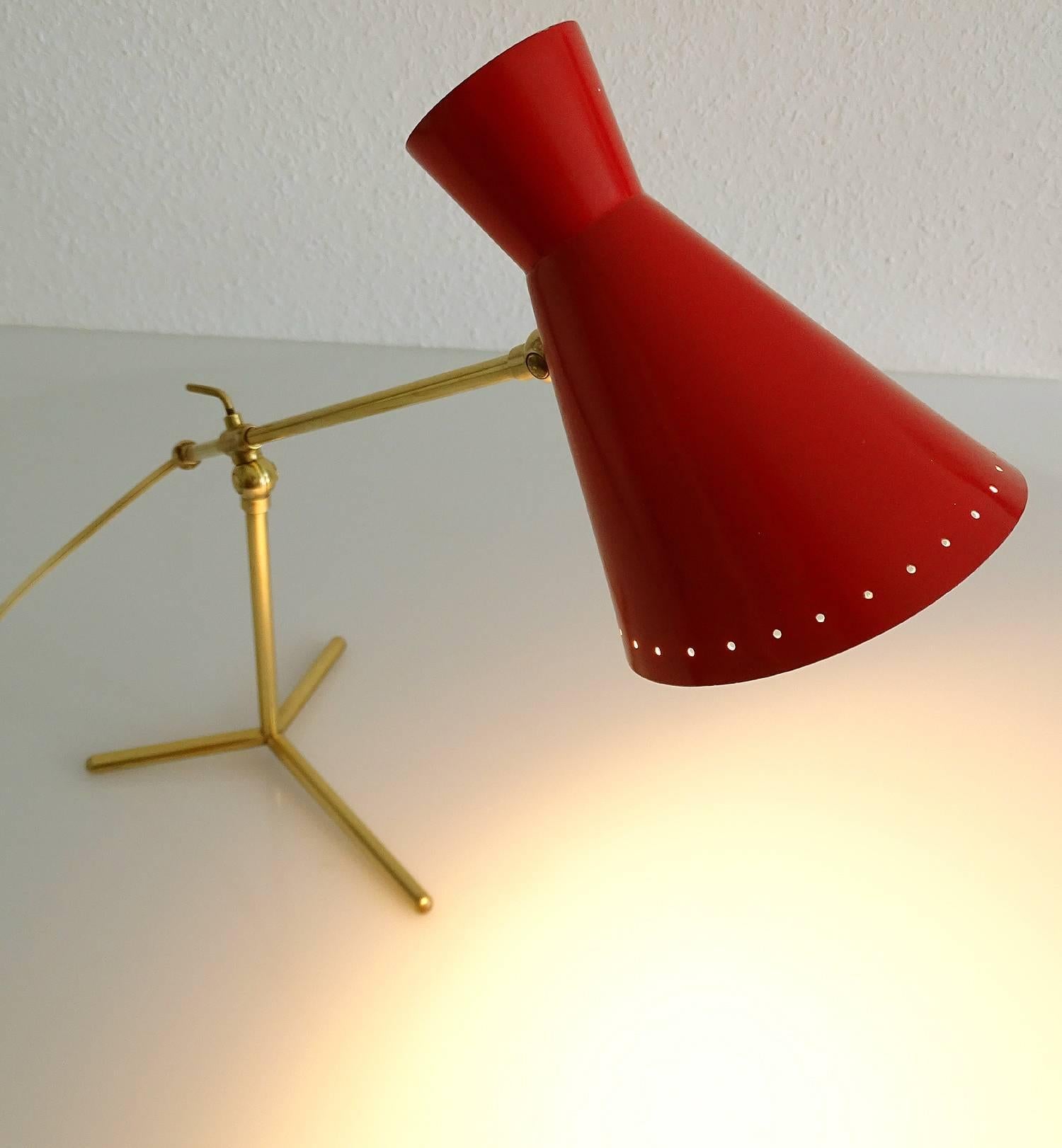 Aluminum Stilnovo Design Desk Lamp Brass Modernist Design 50s Mid Century Modern Italian