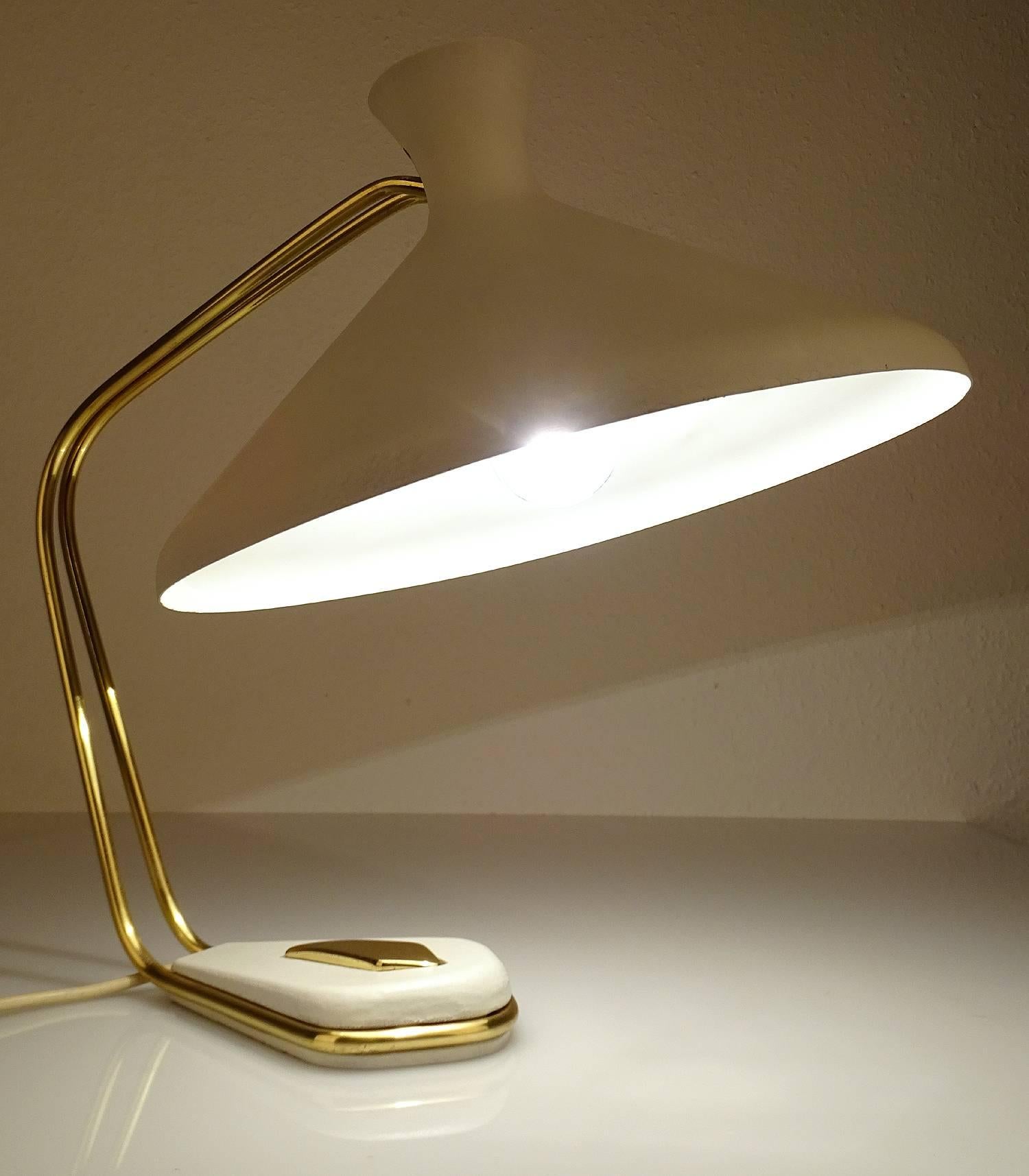 Austrian Mid Century Erwi Desk Lamp, 1960s Modernist Stilnovo Style Design, Brass