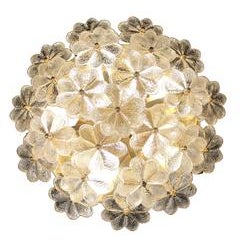 Palme Murano Glass Flush Light or Sconce, 1960s Modernist Design Venini Era 5