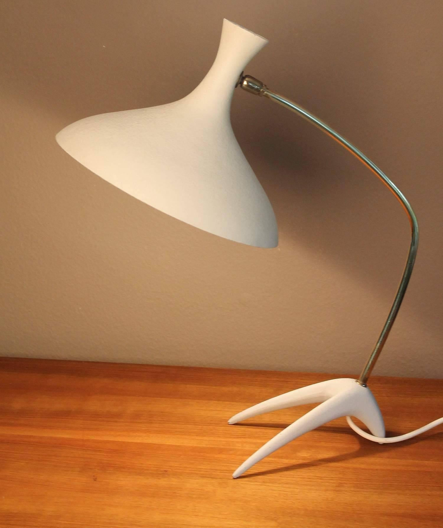 Aluminum Louis Kalff Table Lamp, 1950s Stilnovo Style Modernist Design  