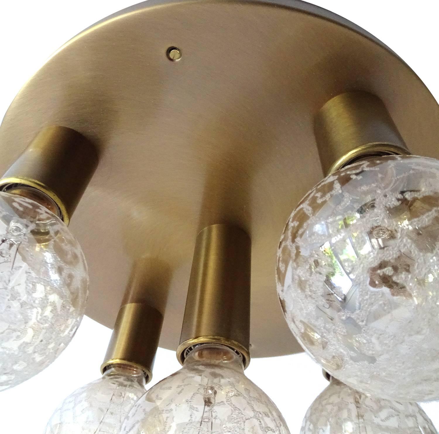 Mid Century Kaiser Burnished Brass Flush Light,  1960s For Sale 2