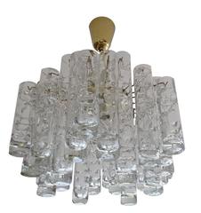 Doria Murano Glass Brass Chandelier, 1960s Pendant Lamp