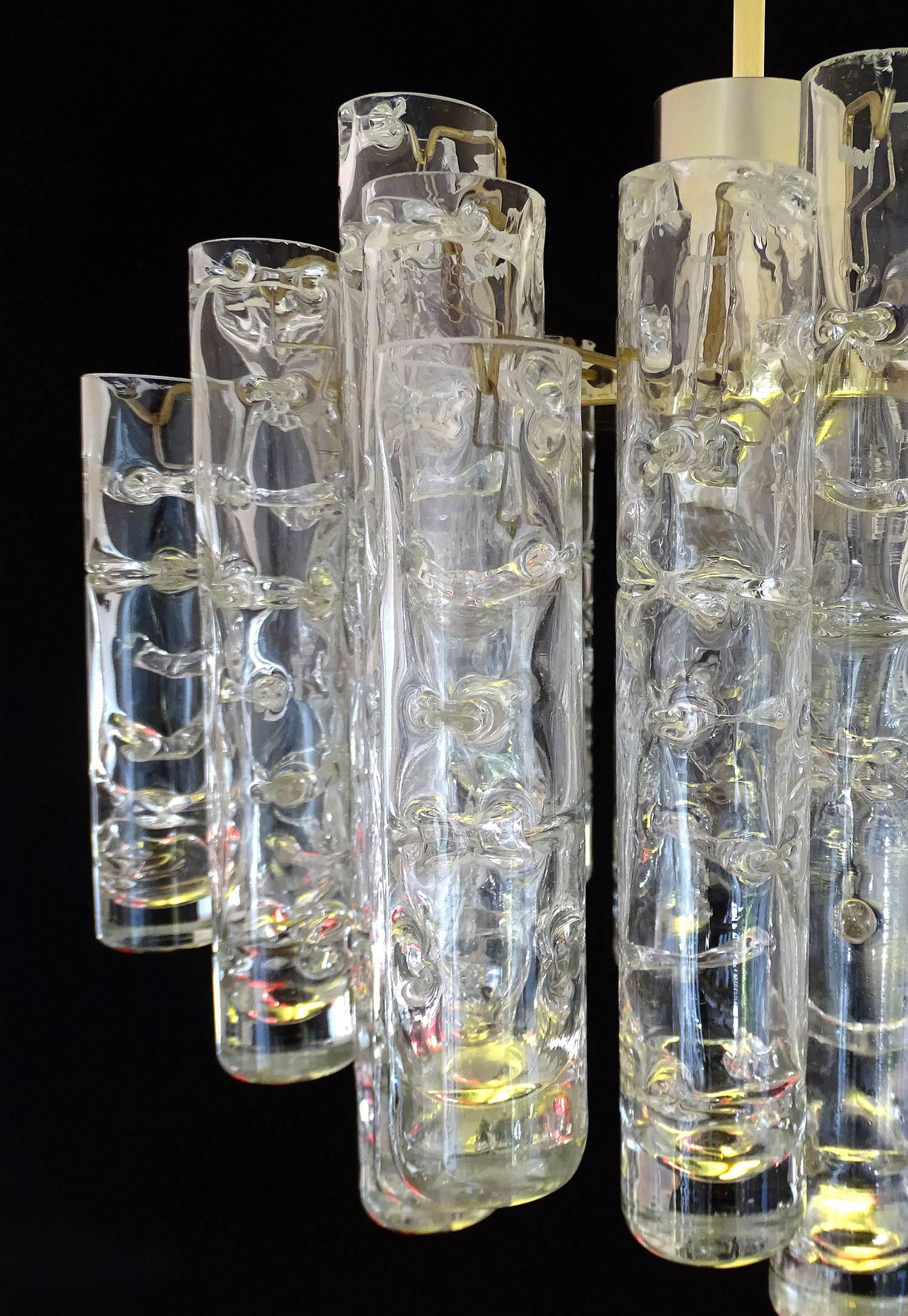 Doria Murano Glass Brass Chandelier, 1960s Pendant Lamp 2
