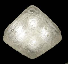 Large Limburg Structured Glass Flush Light Sconce, 1960s Modernist Wall Light