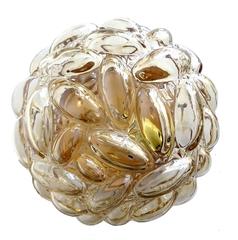 Limburg Bubble Glass Sconce Brass Flush Light, 1960s Modernist Design