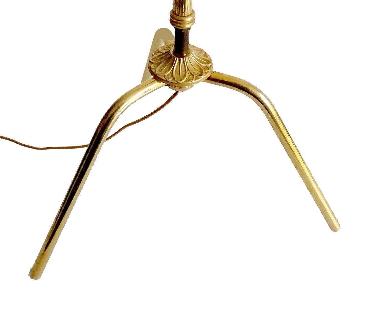 French MidCentury Bagues Brass Bamboo Mid-Century  Floor Lamp, 1950s Design,   2