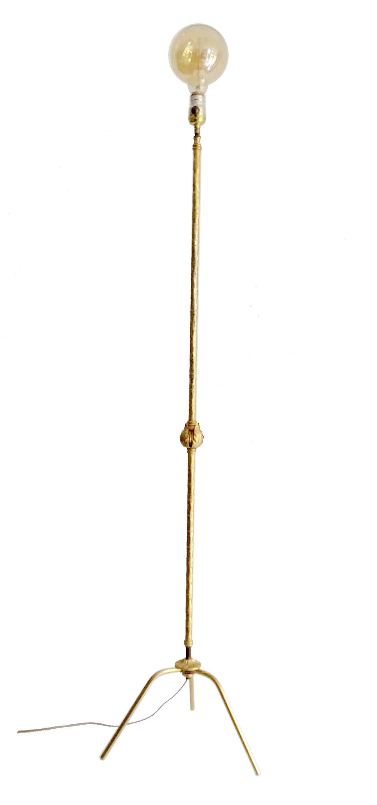 Mid-Century Modern French MidCentury Bagues Brass Bamboo Mid-Century  Floor Lamp, 1950s Design,  